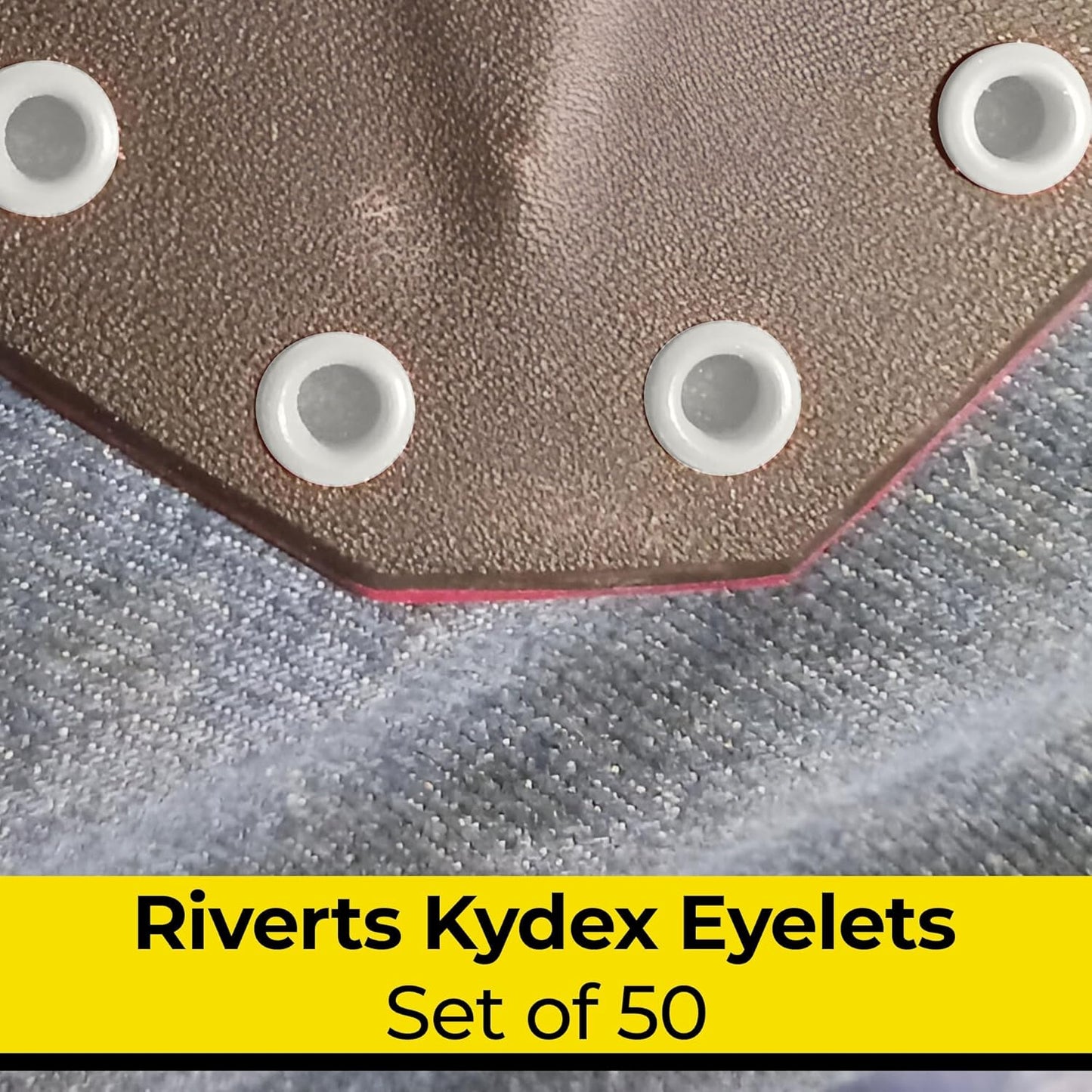 Kydex Rivets Eyelets, 8-8 1/4" Multicolored Grommet Eyelets for Tactical Holster Making, Knife Sheath Crafting, Fasteners for Custom DIY Kydex Projects (Set of 50)