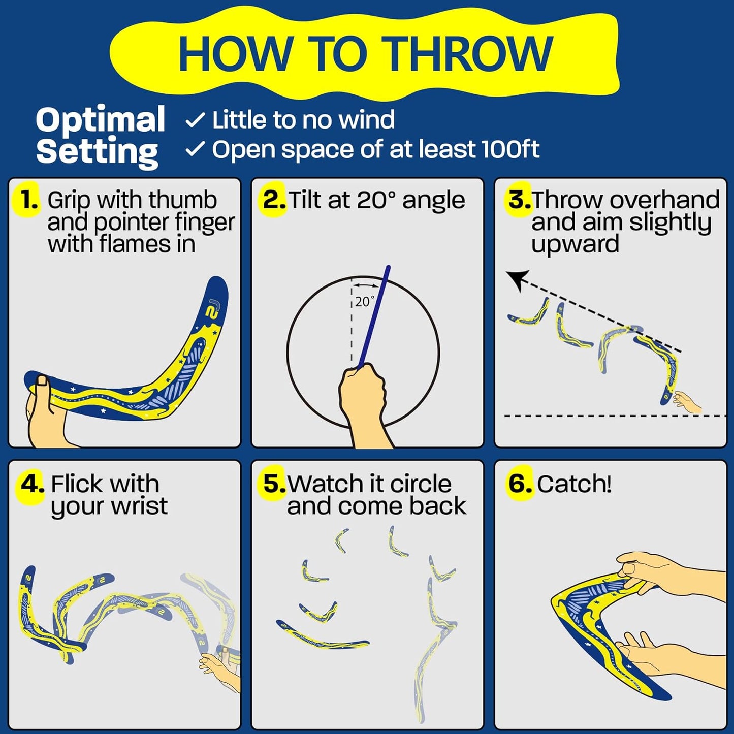 Boomerang for Adults & Kids - Fun Easy to Throw Boomerangs That Really Work - Soft to Catch Best Stocking Stuffer Gifts for Boys & Girls - Outdoor Gifts for Men & Women - 2025 Gift Idea for Teen Boys