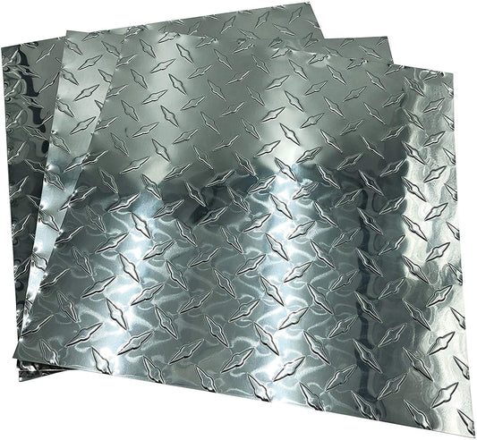 EAGLE 1: 12" x 12" 26 Gauge Sheet Metal Squares (3 Pack Per Order, Multiple Colors) Great for Arts, Crafts, DIY Home or Work Projects (12" X 12", Silver Diamond Plate)