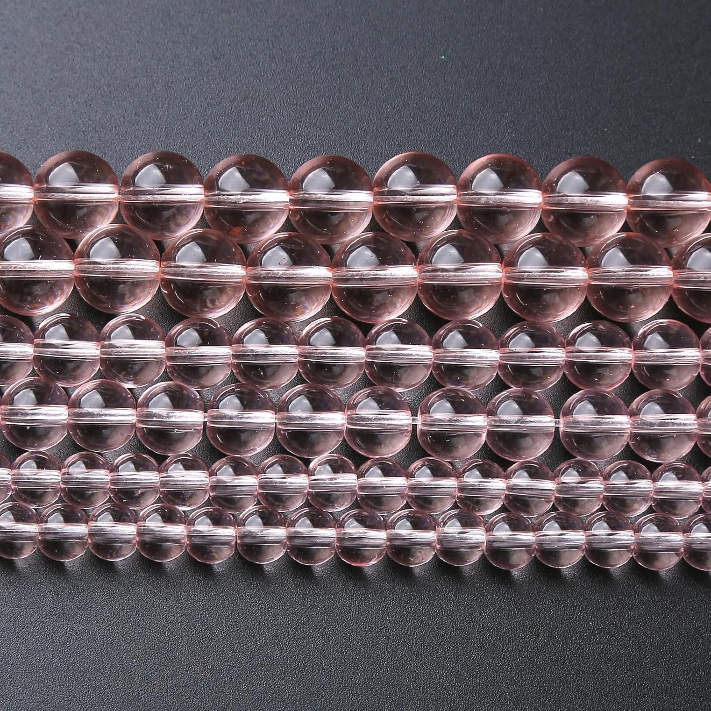 36pcs 10mm Pink Crystal Glass Beads Round Loose Spacer Beads for Jewelry Making DIY Bracelet Necklace Healing Power Stone Beads (Pink Crystal Glass, 10mm)