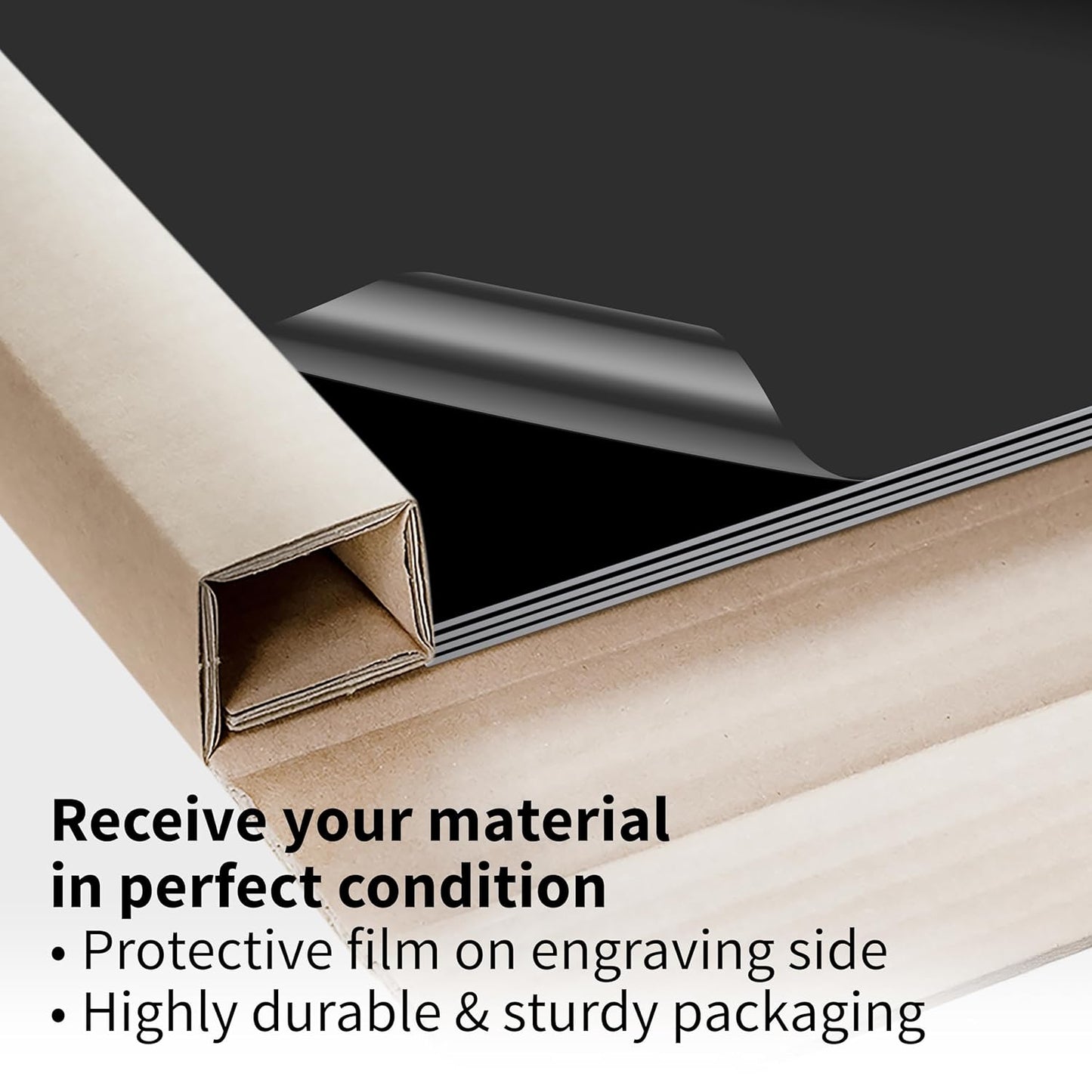 Trotec TroLase Lights | 24"x12"x1/250"(0.1mm thick) | Adhesive-Backed Flexible Laser Engraving Sheet/Film for Decal & Label | Double Color Plastic Sheet for Engraving | Black/Silver | 10pcs