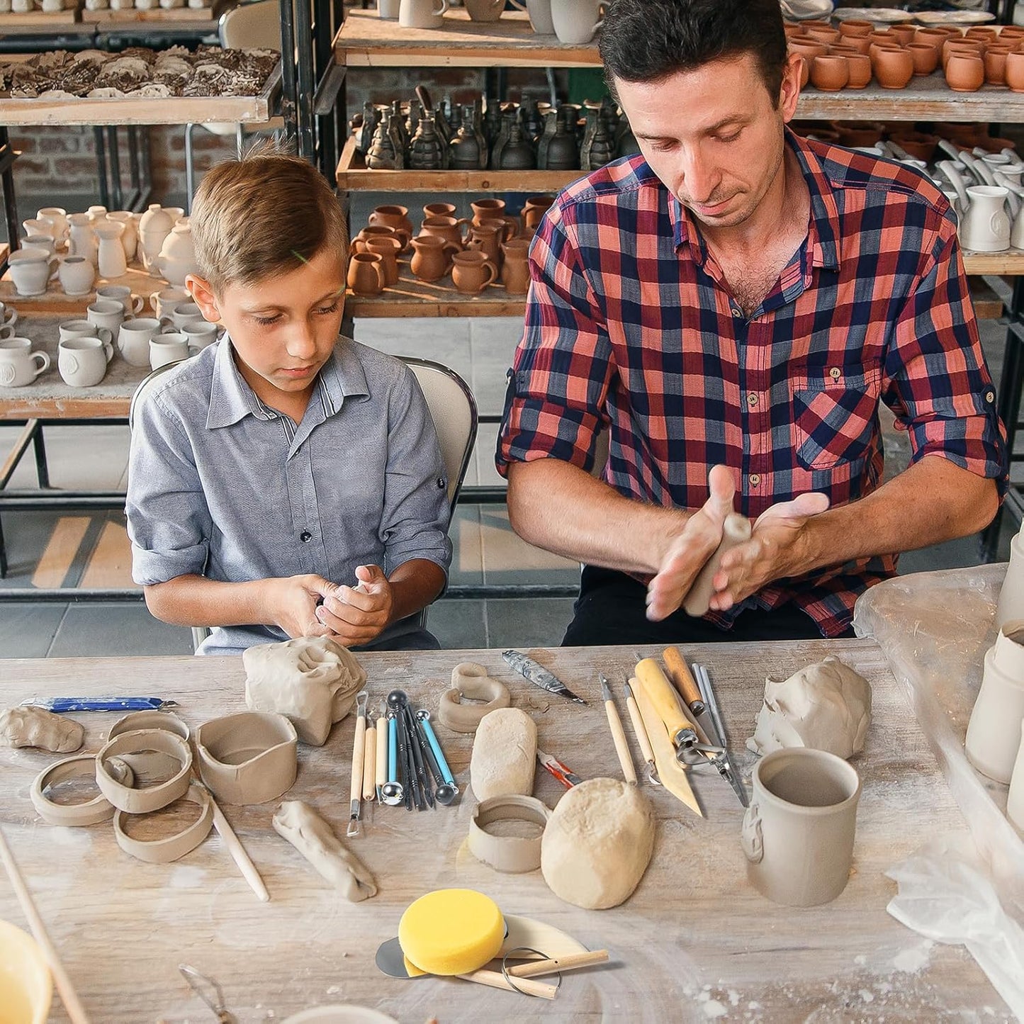 23PCS Clay Tools Sculpting, Ceramic & Pottery Modeling Tool, Ceramics Tools Set, Polymer Tools Kit, Air Dry Clay Tools for Carving, Molding, Pottery Wheel, Crafting Supplies, Pros, Beginners, Adults