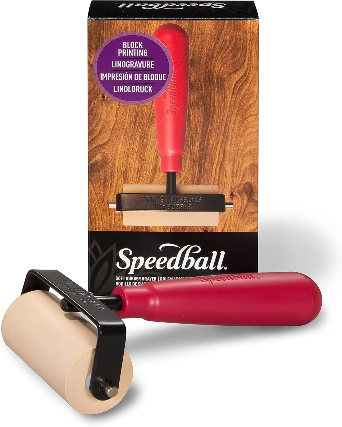 Speedball Soft Rubber Brayer, 2.5-Inch - Roller for Printmaking, Gel & Block Printing and Crafting - Made in USA