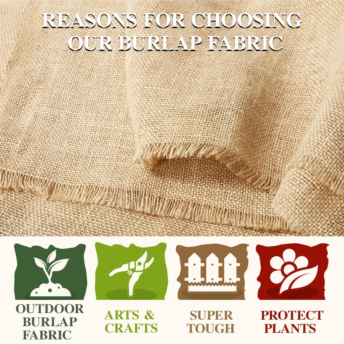 Burlap Fabric Roll, 40" x 30 Feet Burlap Garden Fabric Natural Jute for Decorations, Crafts, Weddings, Table Runner, Landscaping, Plants & Tree Covering