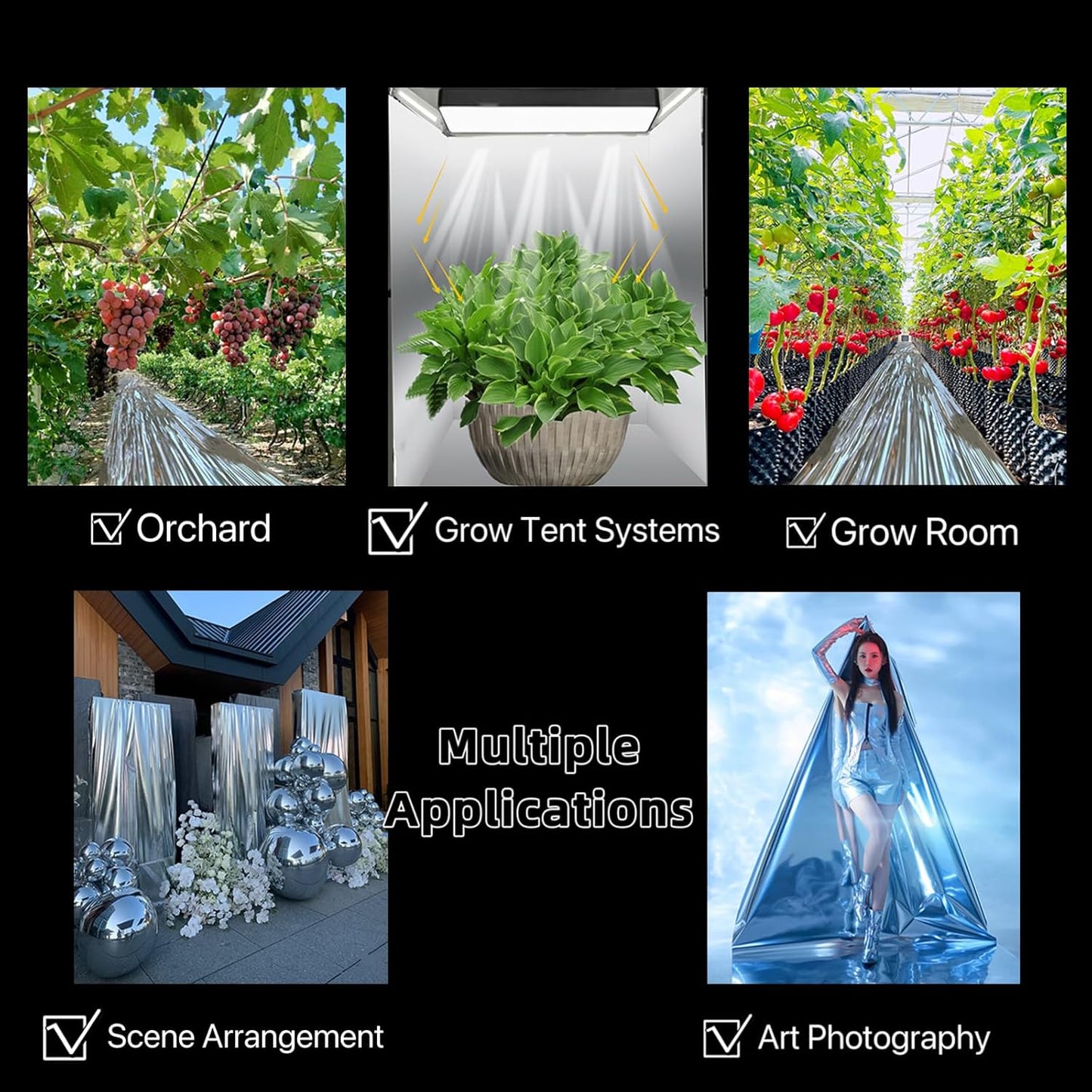 Highly Reflective Mylar Film Roll 4FT x 30FT,2 Mil Silver,for Outdoor Indoor Grow,Room Decoration,Scene Arrangement, Art Photography