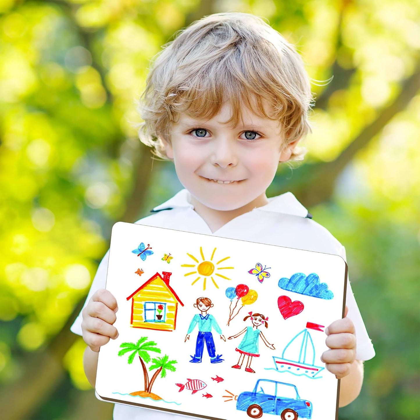 White Board Dry Erase Boards Classroom Pack Mini White Boards 9" x12” Double Sided Personal Whiteboards for Students Teachers School Supplies Lapboards (12Pack line whiteboard & Erasers & Pens)