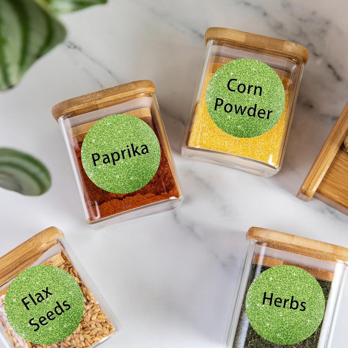 2" Holographic Thermal Label Stickers, Round Direct Thermal Label Stickers, Glitter Thermal Printer Sticker Labels for Gift Wrapping, Self-Adhesive Custom Logo Design-Glitter Green