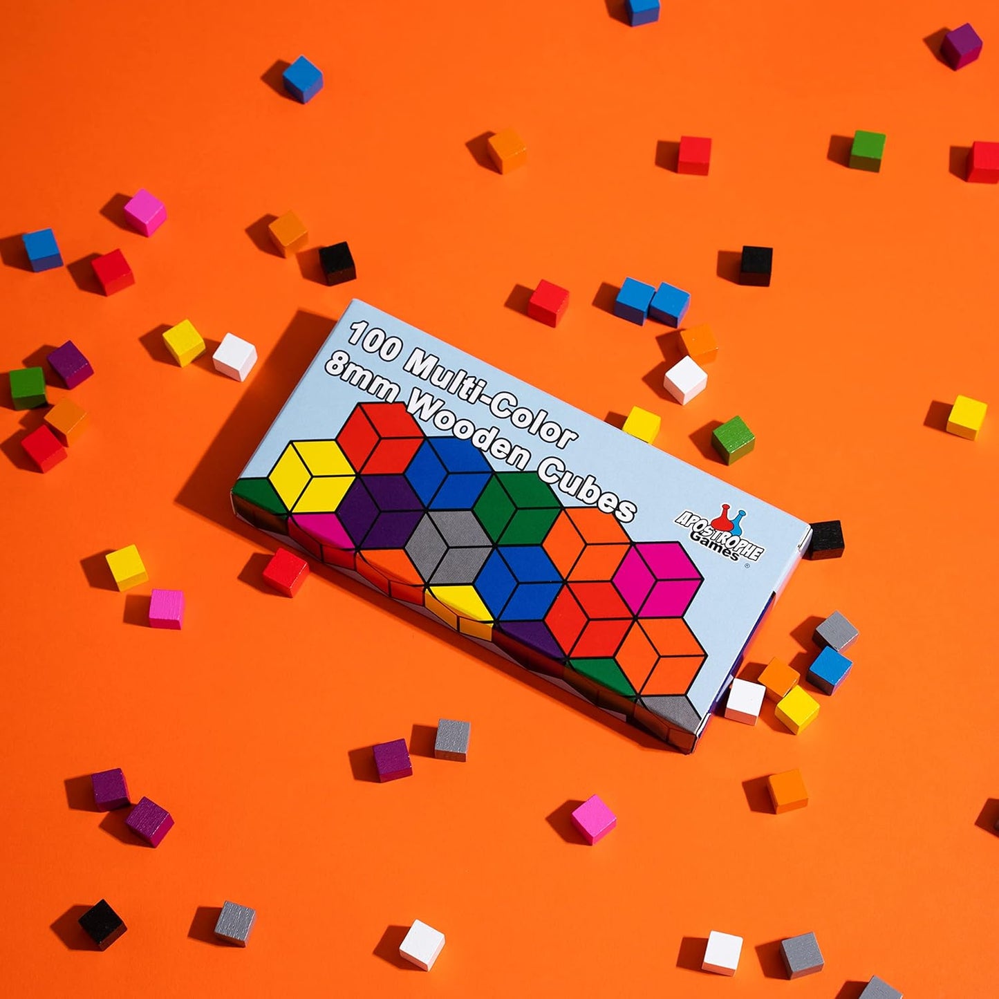 100 Wooden Cubes, Family Games Accessories – Multi-Color Board Game Tokens Ideal for Sorting, Counting, Classrooms, Replacement Pieces