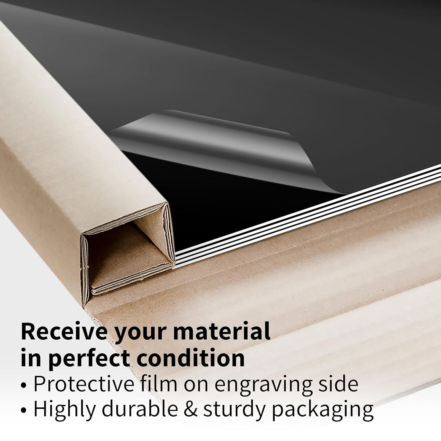 Trotec TroLase | 12"x24"x1/16", 4 Pcs | Gloss Black/White | 2 Ply | Modified Acrylic | Laser Engraving Double Color Plastic Sheet | Engraving Blanks for Laser, Saw, Guillotine | Made in USA