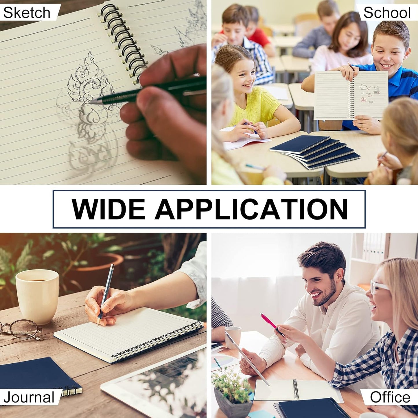 Yahenda 108 Pcs Spiral Notebook Bulk A5 Journal Lined 8.3'' x 5.5'' Writing Composition Paper Small Notepad Subject Notebook for Students Office Business Back to School Supplies (Deep Blue)