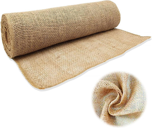 40InX82FT Burlap Rolls Multipurpose Jute Burlap Fabric for Garden Tree Wrap Outdoor Weed Barrier Protection for Plant Shrubs DIY Craft Projects and Party Decor