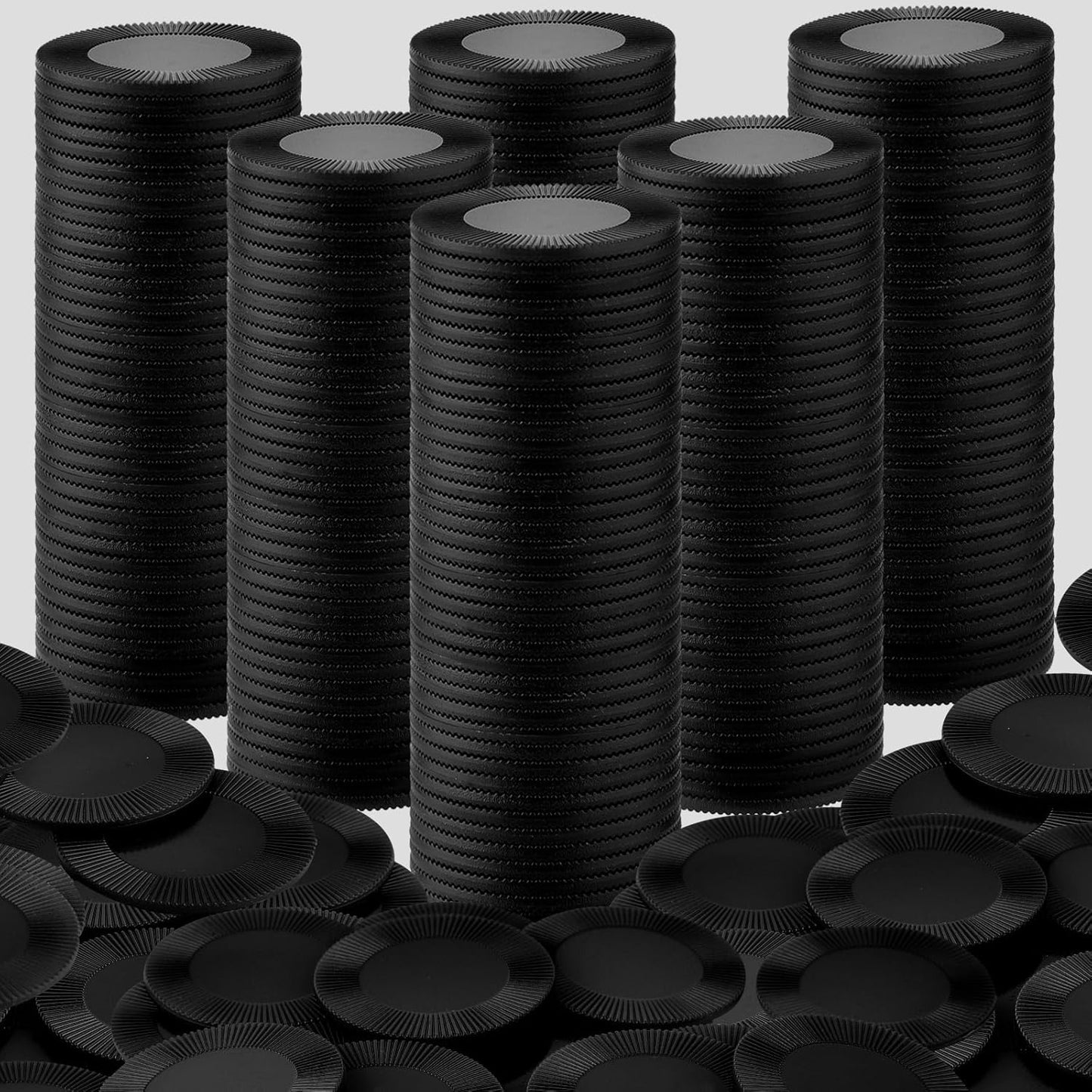 Coopay 1000 Pieces Plastic Poker Chips, Bingo Chips Bulk Learning Counters Disks Poker Card Game, Counting Markers for Math Practice, Game Tokens and Teaching Rewards, 25 mm/ 1 Inch (Black)