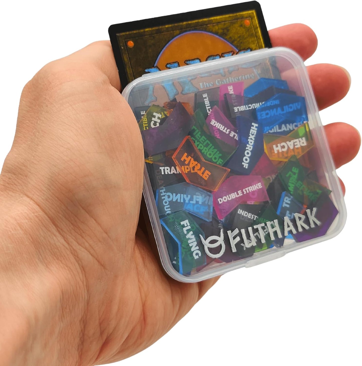Futhark MTG Counters/Keyword Counters for Magic The Gathering - Set of 60 Color Coded MTG Tokens - Improved Gameplay with This Great Magic The Gathering Gift