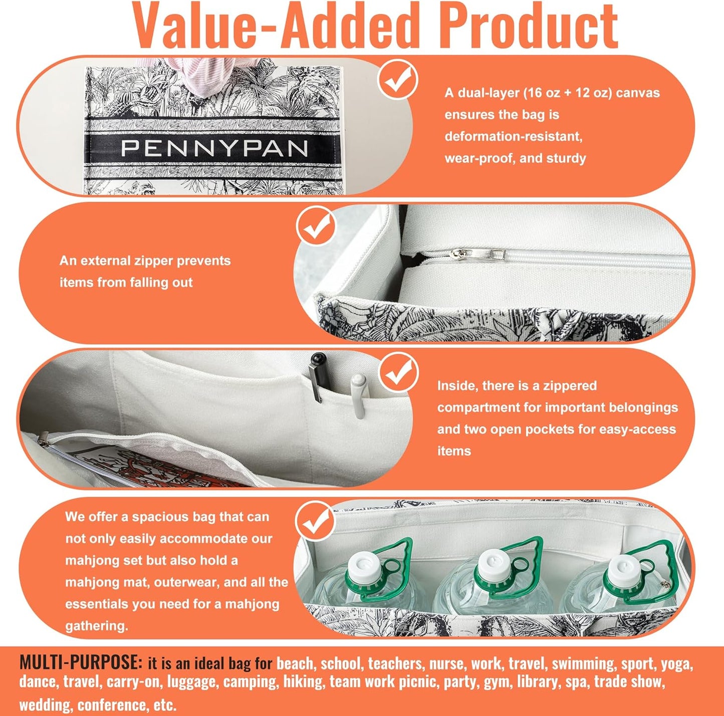 American Mahjong Tile Set,166 Premium White Tiles, 4 All-in-One Color Racks With Pushers, Mahjong Game Set With Large Capacity，Durable，Eco-Friendly Canvas Bag (Mah jongg Set，Mahjong Set Complete)