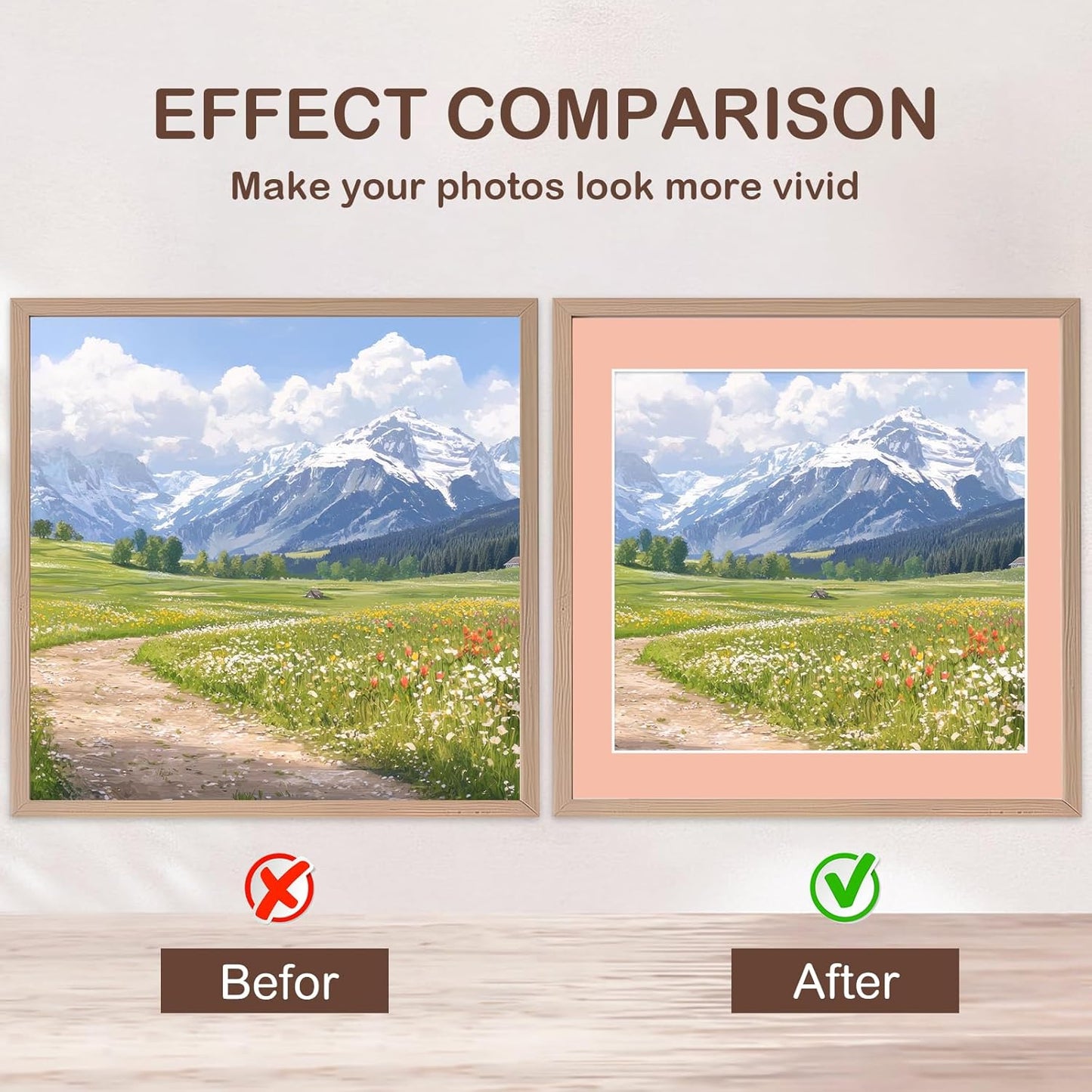 15 Pack 12x12 Picture Mats, Mixed Colors Frame Mattes for 8x8 Pictures Photo Frame Mat Core Bevel Cut Mat Board Show Kit for Photos, Prints, Artworks