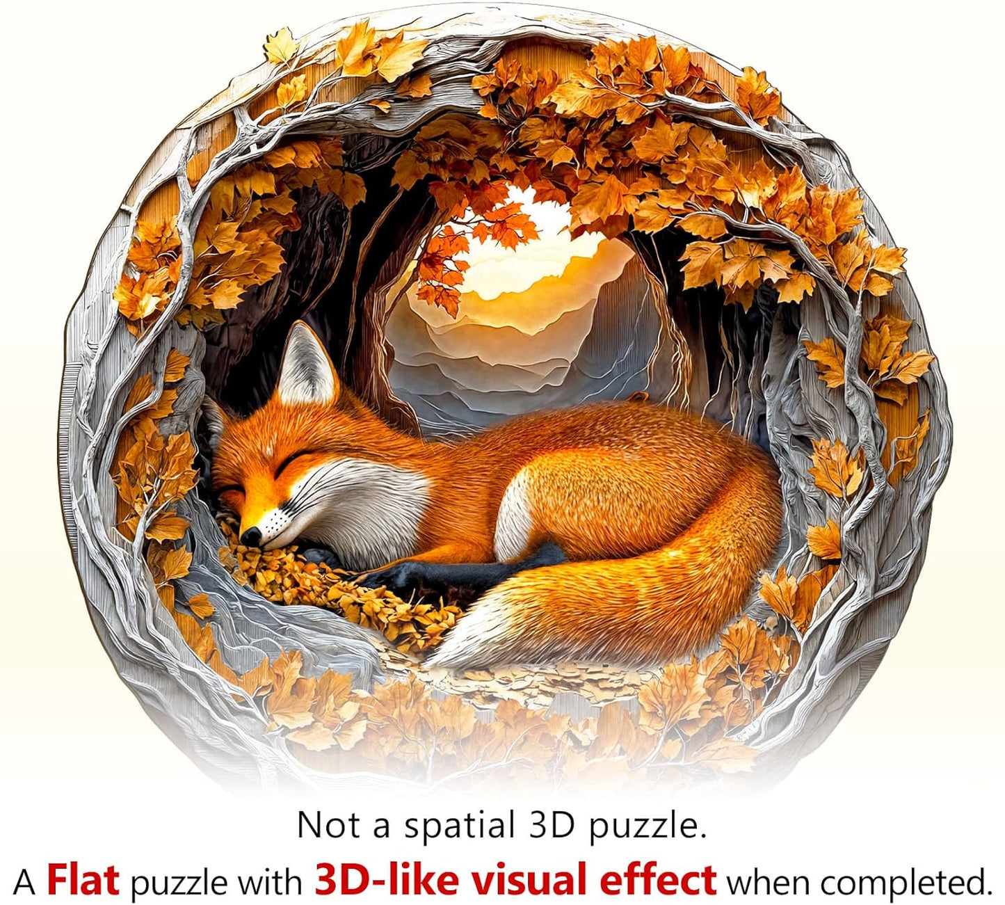 WOODBESTS Wooden Puzzles for Adults, 3D Fox Wood Puzzles Adult(200 Pieces, M, 11.4 * 11.2in), Unique Shape Wooden Animal Jigsaw Puzzles, Birthday Gifts for Adults Family Game