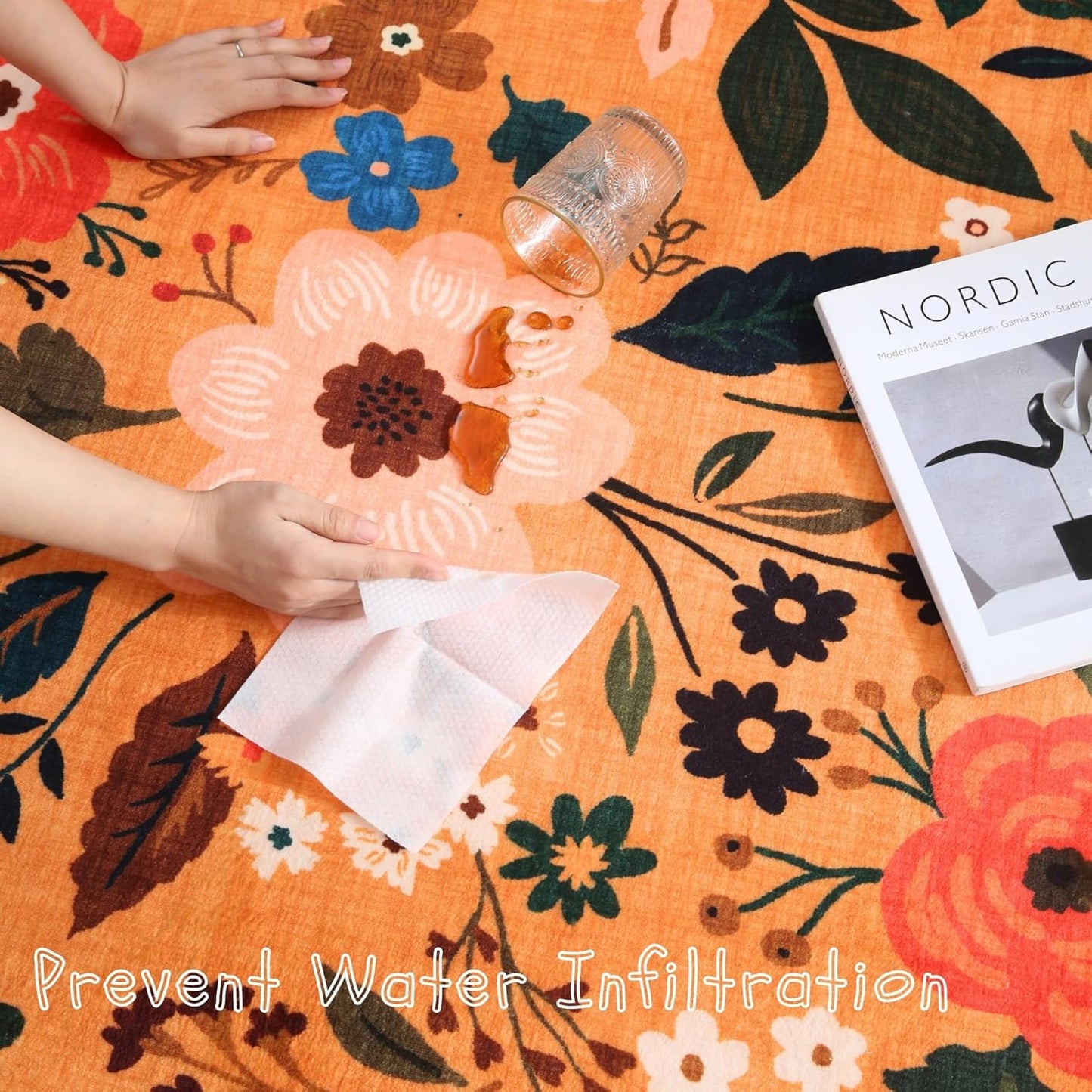 Rugcomf Runner Rug for Kitchen Rug Non Slip 2'x 6' Washable Rugs with Rubber Backing Soft Floral Carpet Runner for Hallways, Kitchen, Laundry, Bedroom, Bathroom(Yellow)