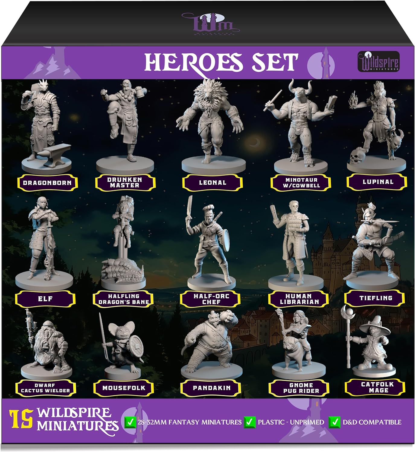 Wildspire Hero, Player-Character, NPC DND Miniatures, 28mm32mm Unpainted D&D Minis Dungeons & Dragons Figures D D Bulk Pathfinder Fantasy Tabletop Fantasy Minis Set