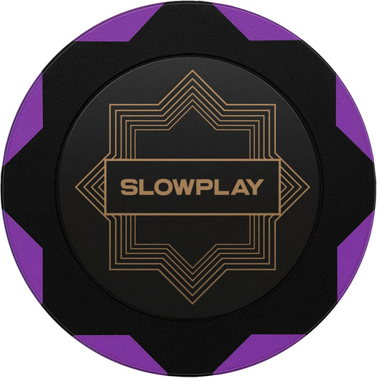 SLOWPLAY Nash Clay Poker Chips, 14 Grams Heavyweight Clay Composite, 40mm Large Chips in Bulk, Pack of 50 in Purple Without Denomination