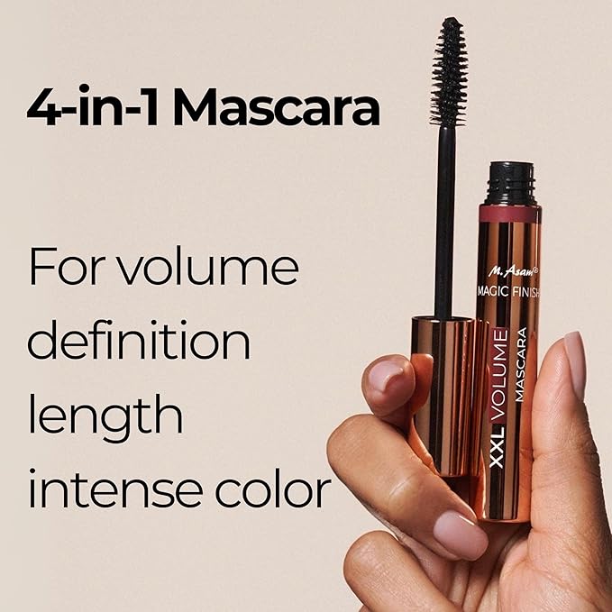 M. Asam MAGIC FINISH XXL Volume Mascara (0.33 Fl Oz) – Volumizing Mascara with Monoi Butter, Deep Brown Lash Definition & Length, Weightless Texture, Vegan & Silicone-Free