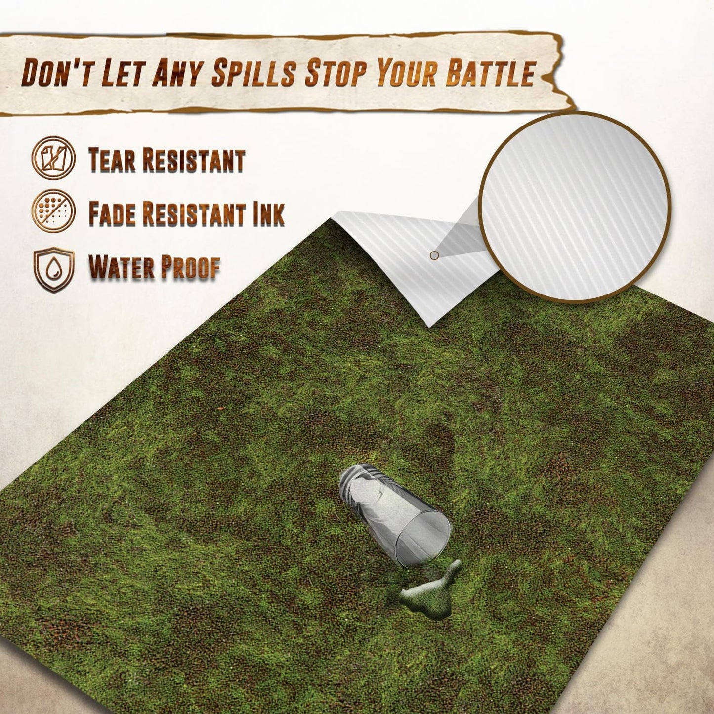 Battle Game Mat for DND - [48" x 72"] Wargaming Tabletop Map - Gaming Board for Warhammer 40k, Dungeons and Dragons, Wargame RPG - Vinyl Gaming Jungle Terrain