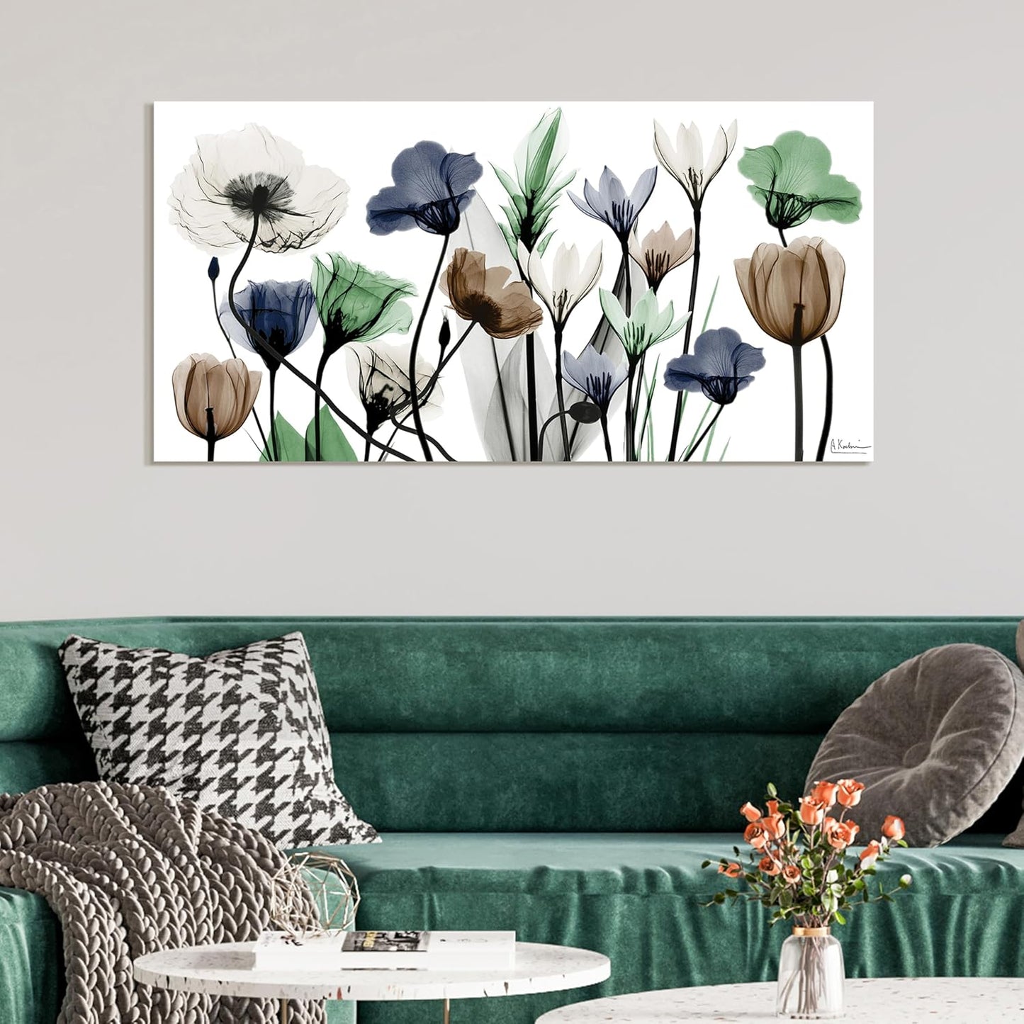 Empire Art Direct Frameless Free Floating Tempered Glass Panel Graphic Wall Art Ready to Hang, 24" x 48", Floral Landscape
