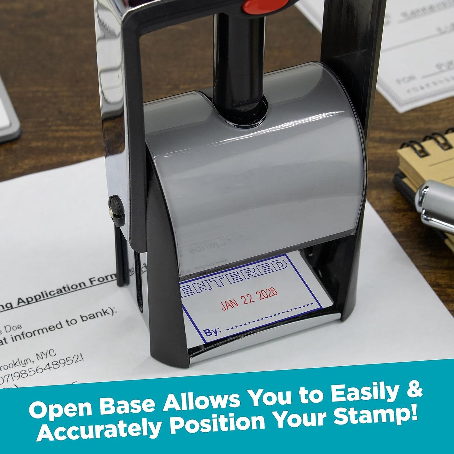 MaxMark Heavy Duty Self Inking Date Stamp with Phrase Mailed - 2 Color Blue/Red Ink