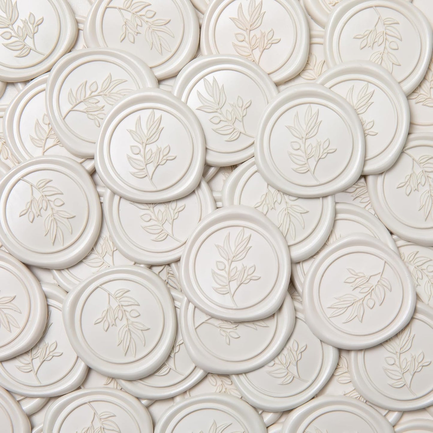 PONATIA Ivory Wax Seal Stickers - Wedding Envelope Seal Stickers, 50 Pcs Self- Adhesive Wax Seals, Perfect for Invitation Cards, Christmas Cards, Gift Wrapping, Party Menu Decor