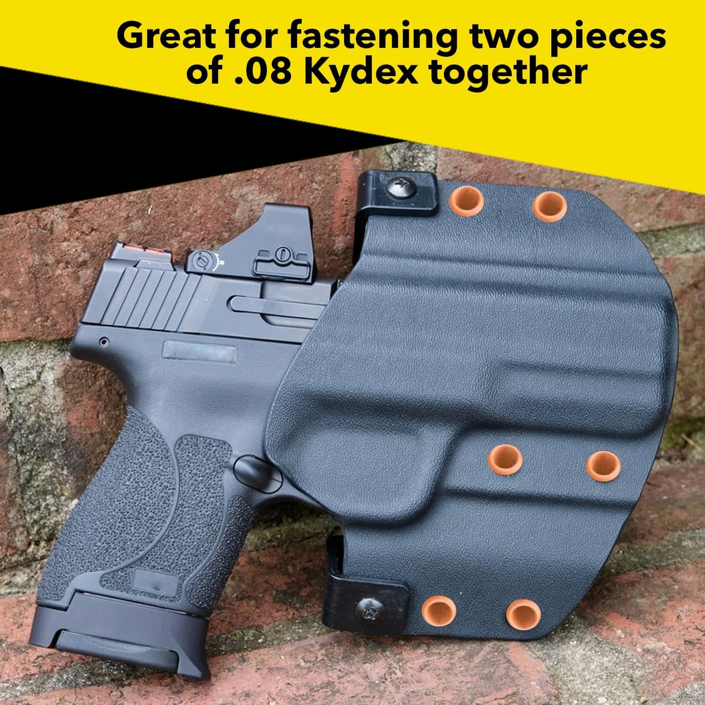 Kydex Rivets Eyelets, 8-8 1/4" Multicolored Grommet Eyelets for Tactical Holster Making, Knife Sheath Crafting, Fasteners for Custom DIY Kydex Projects (Set of 50)