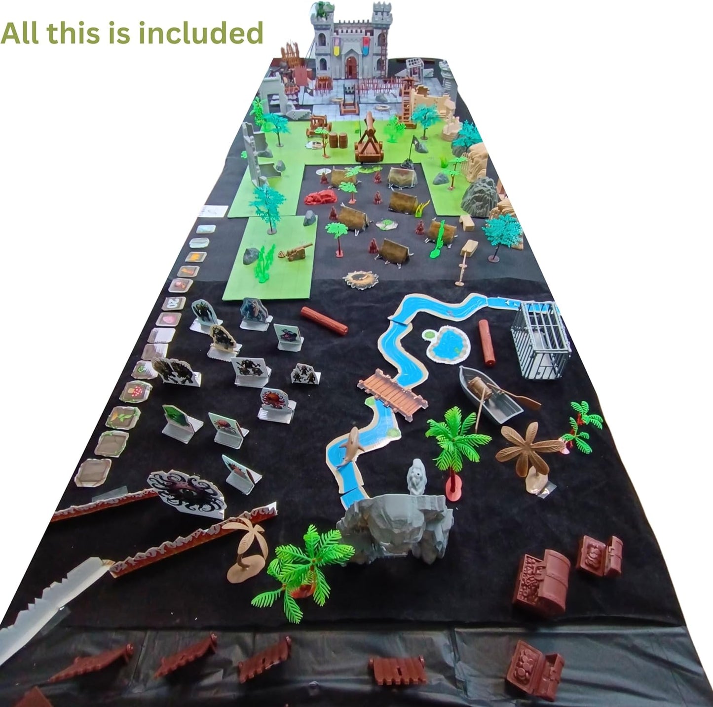 Dungeons & Dragons Castle Set | 240+ Pieces, Dragons, Double-Sided Battle Map | Modular DND Terrain, Miniatures Set for Dungeon Masters Pathfinder DND 5e Medieval