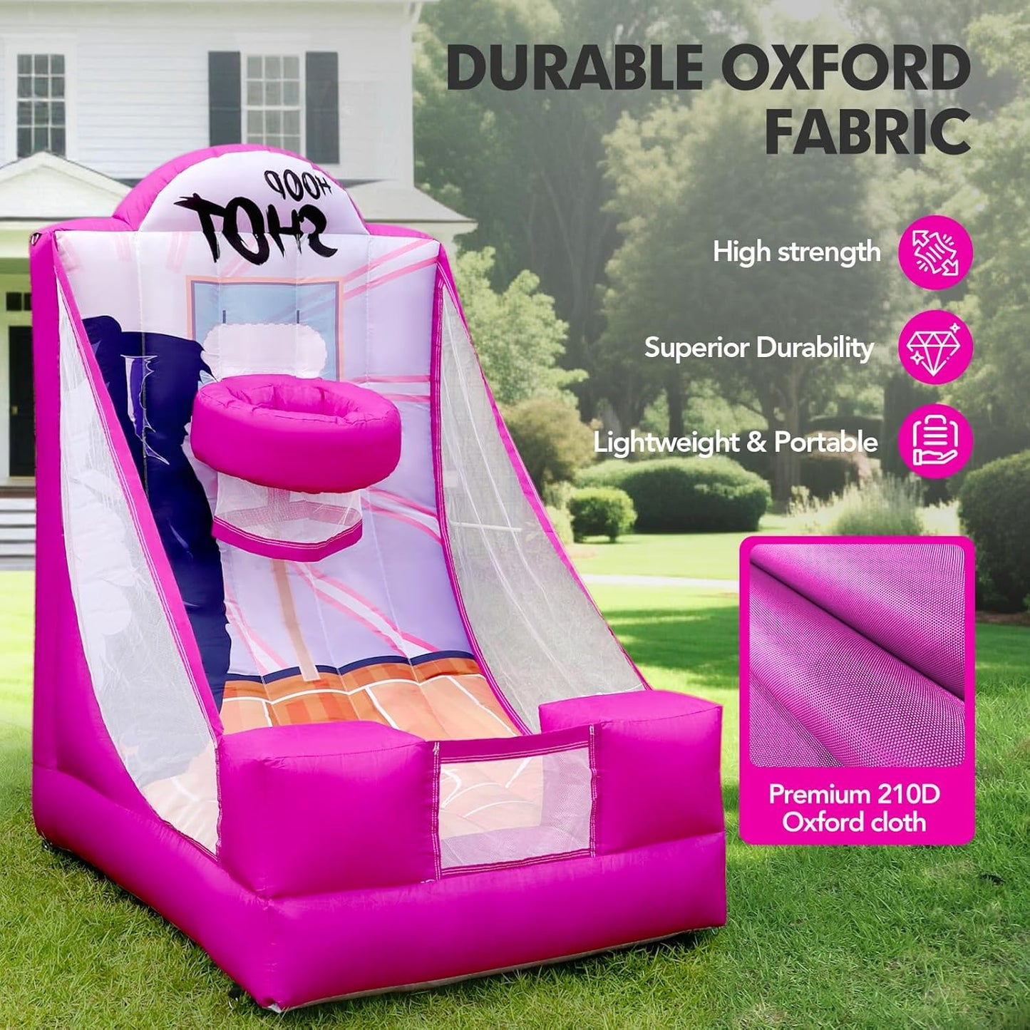 Inflatable Carnival Game with Built-in Blower, Portable Fun Toss Game for Backyard, Outdoor Carnival & Party