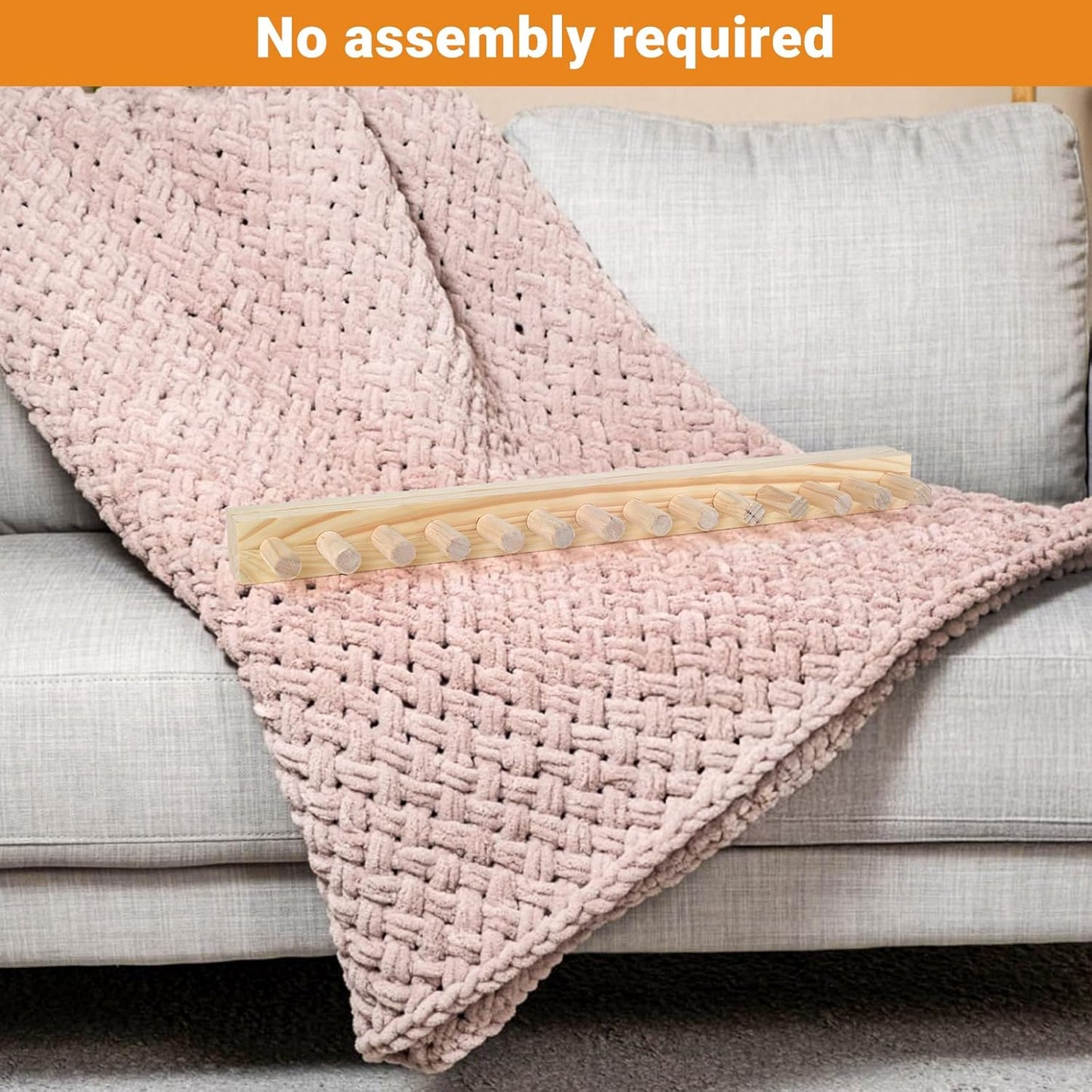 QWM Chunky Blankets Loom Knitting Looms Long Installation Free and Adjustable Foldable Portable Extra Loom Large 38,48,60, 72,84,96 Inch (48inch)