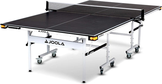 JOOLA Rally TL Professional MDF Indoor Ping Pong Table w/Quick Clamp Table Tennis Net & Post Set - 10 Minute Easy Assembly - Corner Ball Holders - Tournament Quality - Includes Playback Mode