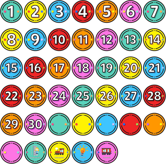 40PCS Line Up Spots for Classroom Floor, 6” Floor Numbers Stickers for Back to School Kindergarten Preschool Elementary Supplies
