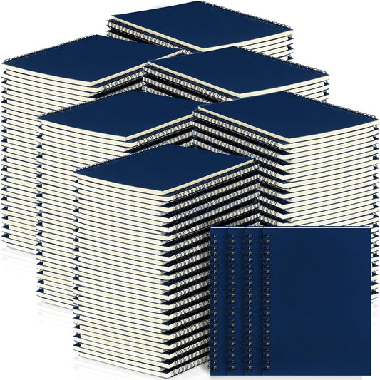 Yahenda 180 Pcs Spiral Notebook Bulk A5 Journal Lined 8.3'' x 5.5'' Writing Composition Paper Small Notepad Subject Notebook for Students Office Business Back to School Supplies (Deep Blue)