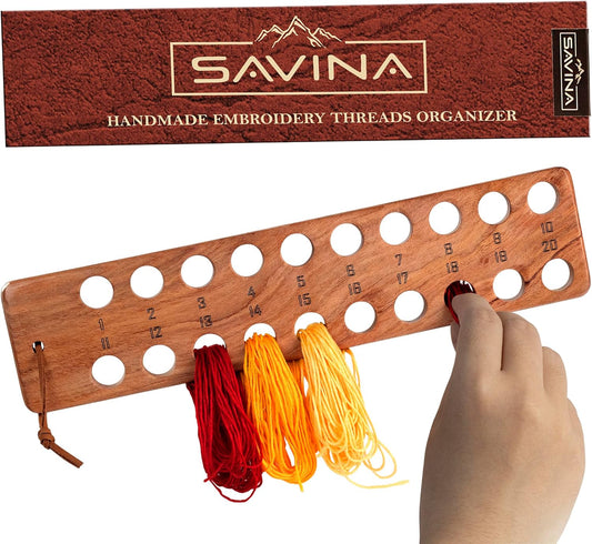 Savina Embroidery Floss Organizer, 20-Hole Cross Stitch Thread Holder Storage Tool, Accessory for Cotton Thread Craft DIY Sewing Storage.
