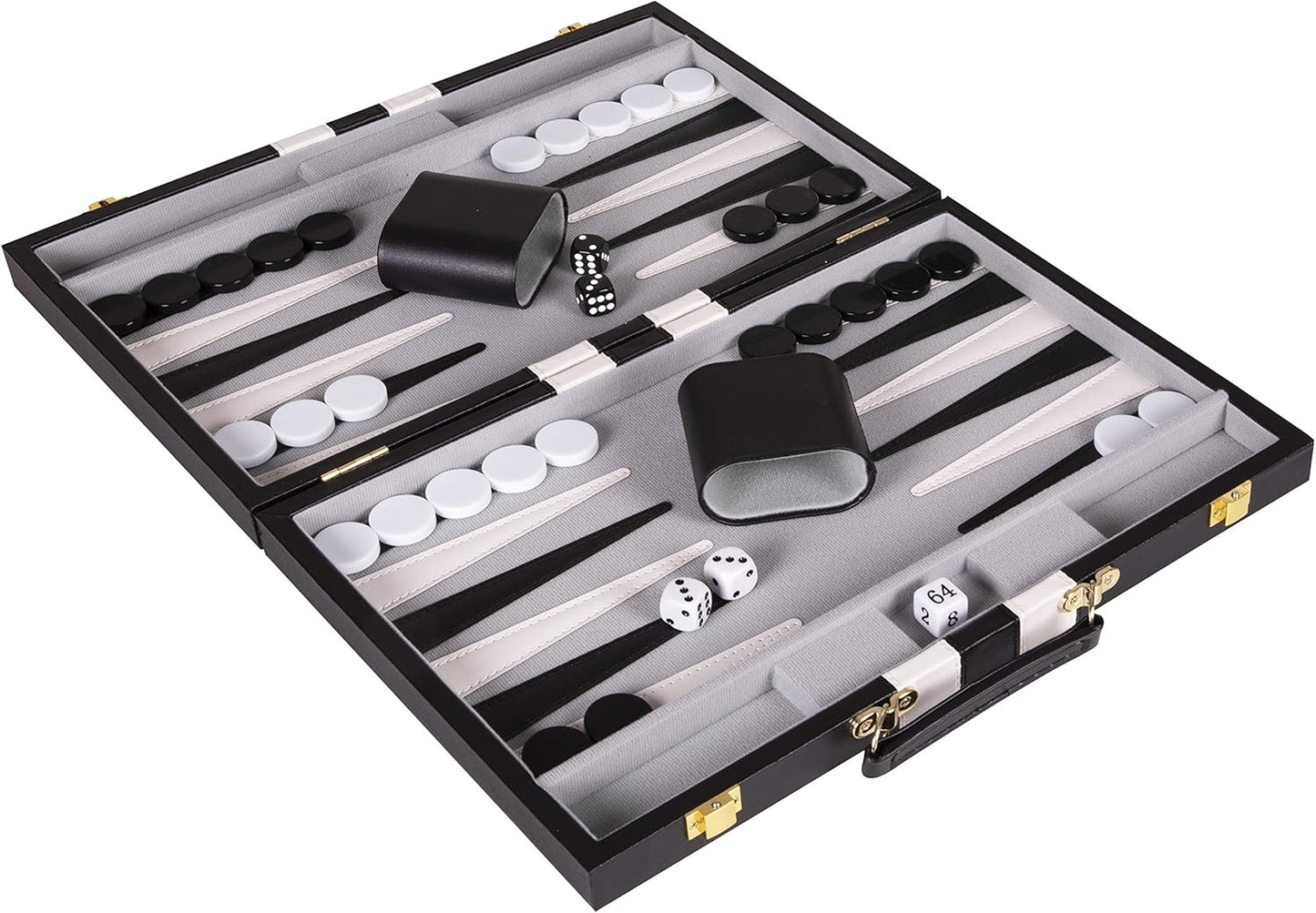 Backgammon Sets for Adults with Premium Leather Case | Classic Travel Backgammon Set for Adults and Kids with Strategy & Guide | 11 Inches | Small | Black