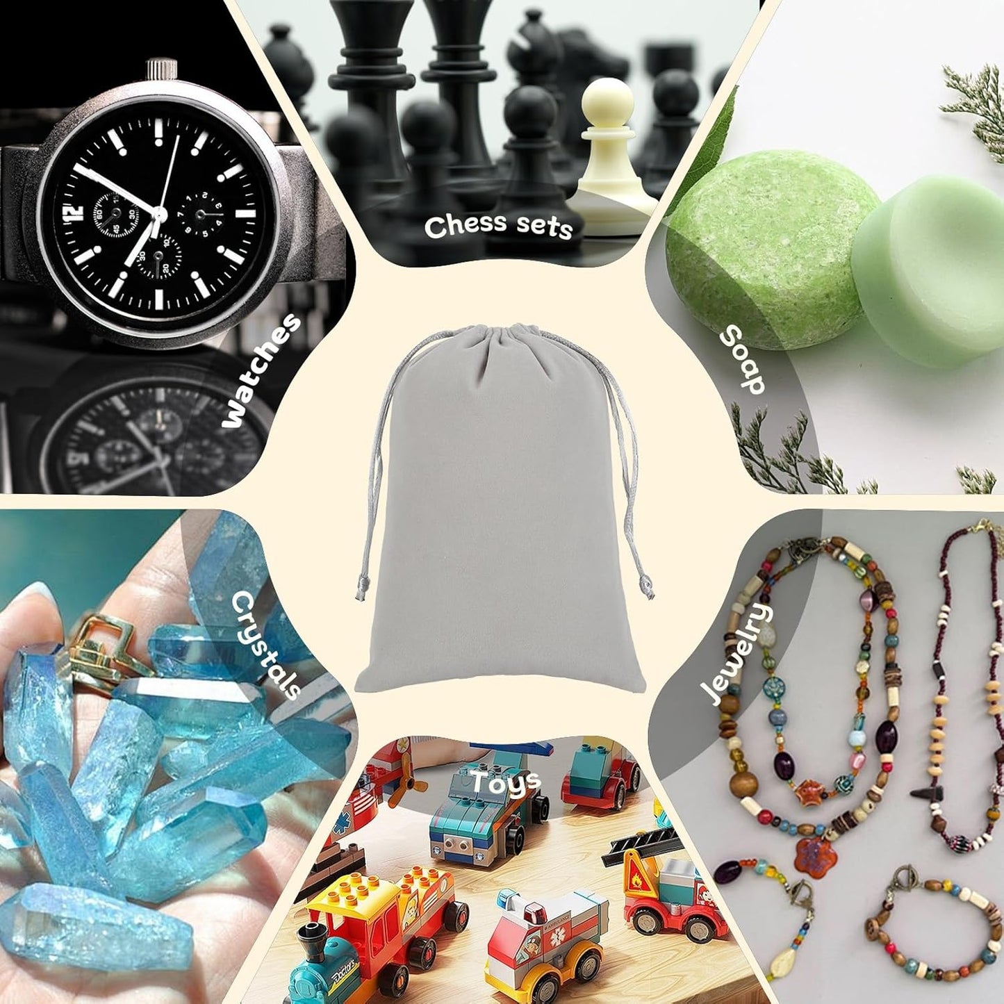 Velvet Drawstring Jewelry Bag, 50Pcs Grey Dice Bag, 5x7 Tarot Card Pouch, Or Wrapping Halloween Party Favors, Mojo, Small Bussiness, Jewelry, Bracelet, Customers