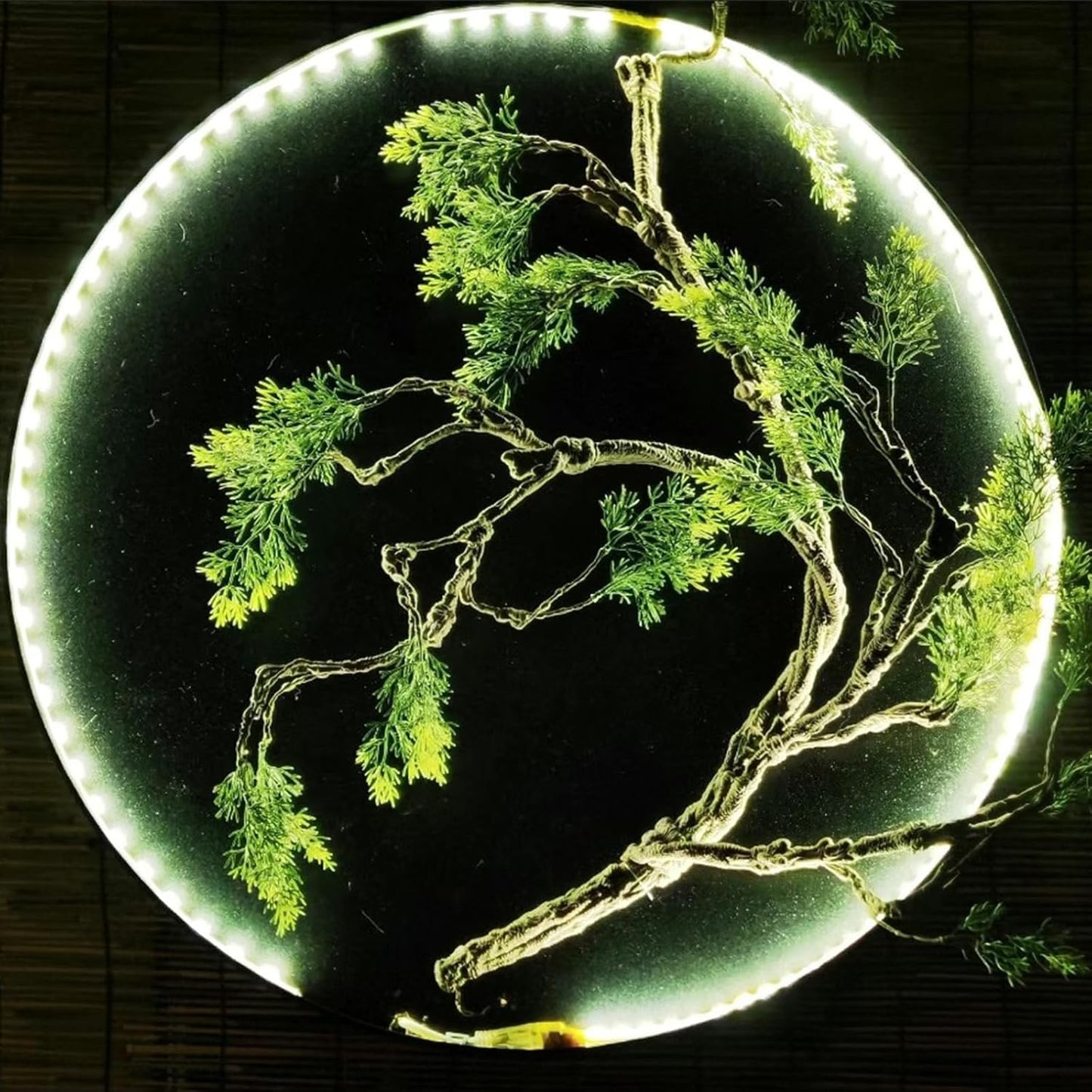 39.3in Bendable Artificial Pine Tree Bark Branches Trunk Fake Wood Root Twigs Plants Vines Garland With Green Leaf For Wall Hanging Reptile Outdoor Home Room Jungle Halloween X'mas Decoration