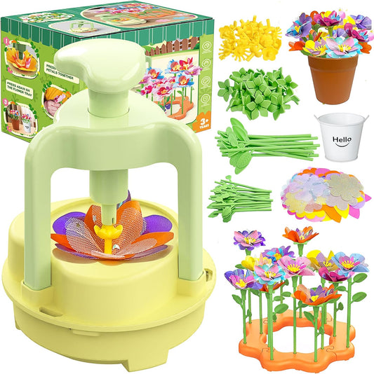 Fabric Flower Bouquets Toys, DIY Craft Kit for Girls 3 4 5 6 7 8 9 10 Years Old, Creative Arts and Crafts Activity for Toddler Kids, Preschool Educational Flower Assembly Gifts for Birthday Christmas