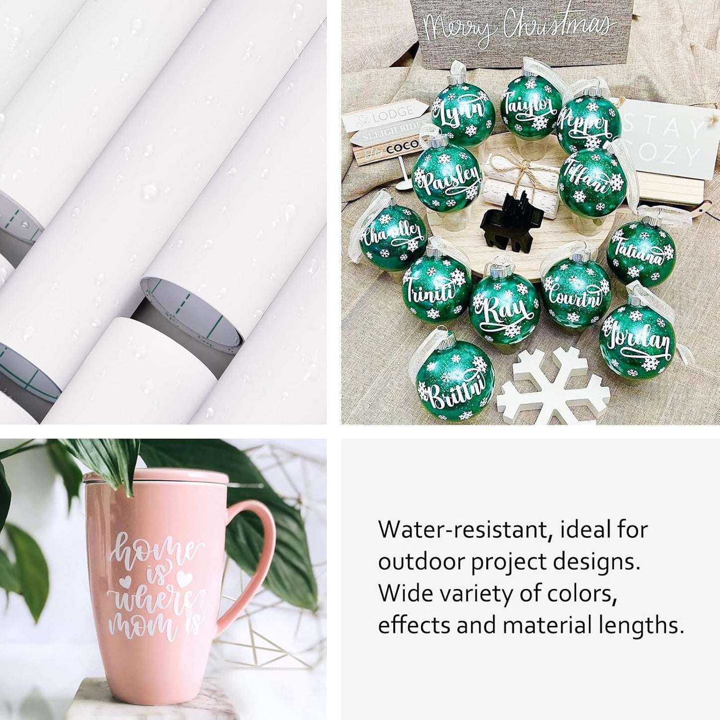 TECKWRAP 001 Smart Adhesive Vinyl Permanent,13in x 5ft, Vinyl for DIY Decal Projects, Compatible with Explore3/Maker3, Matte Coconut White