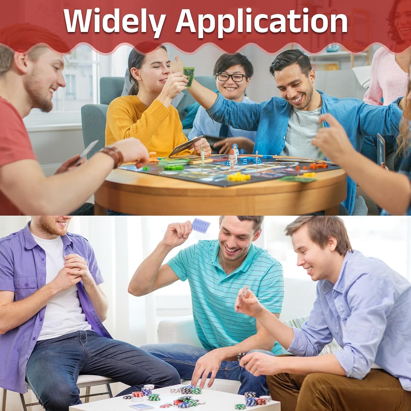 uxcell 48Pcs Magic Dice Counters, Acrylic D6 Life Token Dice Set with Pouch for Standard Cards Gaming Accessories, White Marble, Black Marble, White, Black