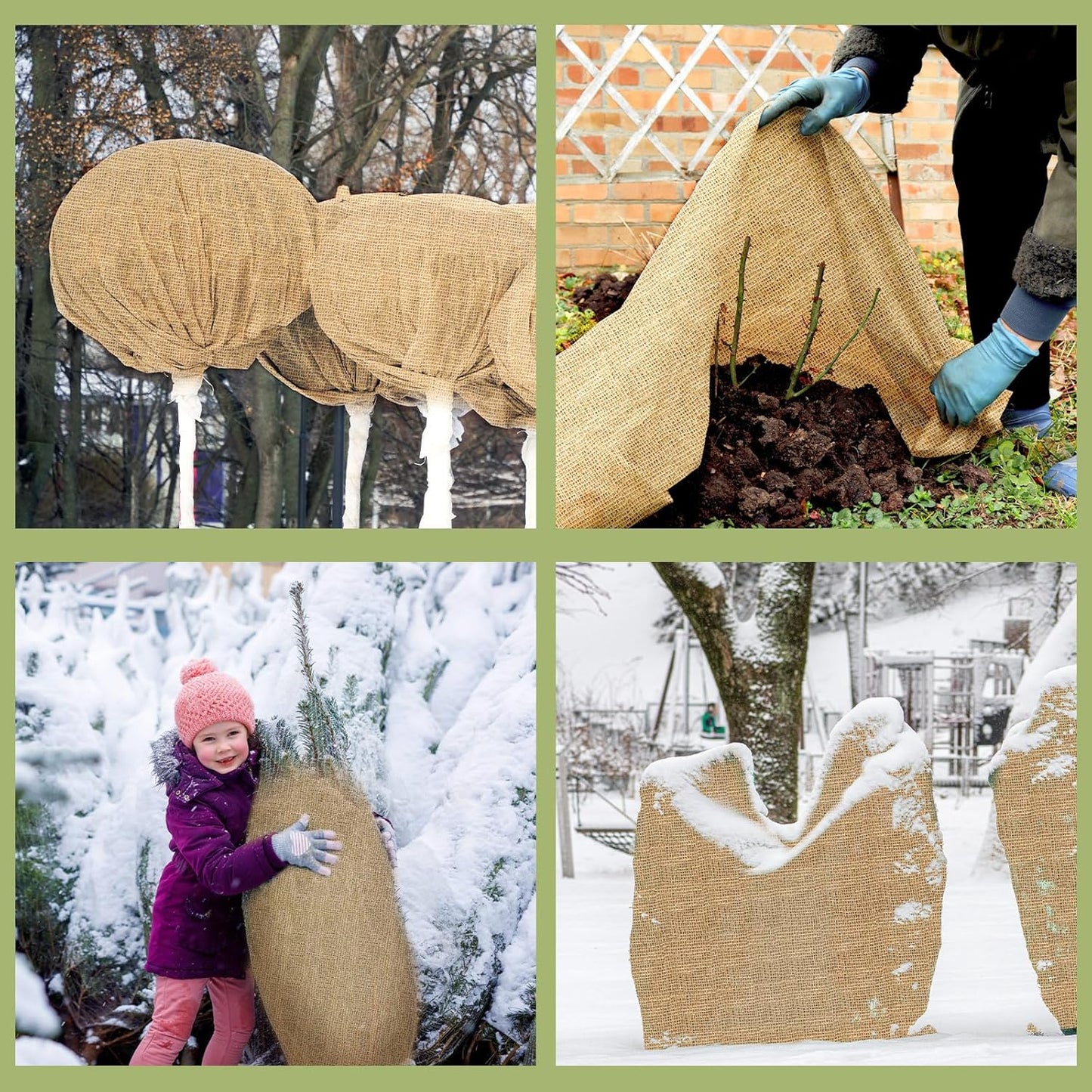 Buryeah 40 Inch x 72 ft Burlap Fabrics Roll Natural Jute Burlap Tree Wraps Protector Winter Frost Plant Blankets Cloth Weed Barrier Fabric Garden Plants for Winter Outdoor Trees Shrubs Party