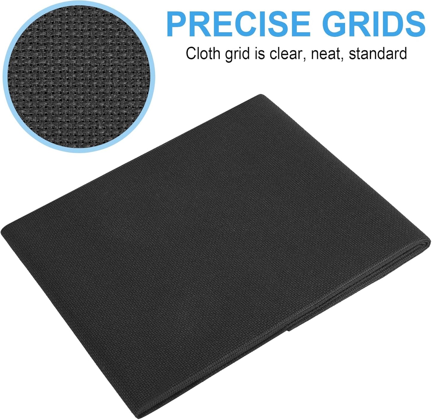 Cross Stitch Fabric 11 Count Aida Cloth 59 x 39 Inch Large Size Classic Reserve Cross Stitch Supplies Embroidery Fabric Cloth Cross Stitching for Home DIY Craft Embroidery Decoration Handmade, Black