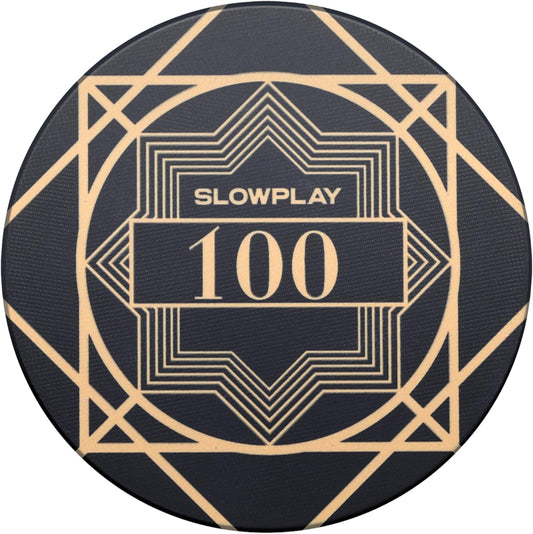 SLOWPLAY Nash Ceramic Poker Chips in Bulk, Casino Grade Ceramic 12-Gram Poker Chip for Texas Hold'em, 43mm Professional Chips Pack of 50 with Denomination of 100