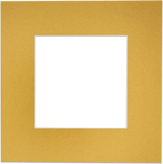 5x7 Mat for 8.5x11 Frame - Precut Mat Board Acid-Free Show Kit with Backing Board, and Clear Bags Metallic Gold 5x7 Photo Matte Made to Fit a 8.5x11 Picture Frame Matboard for Framing, Pack of 25 Mats