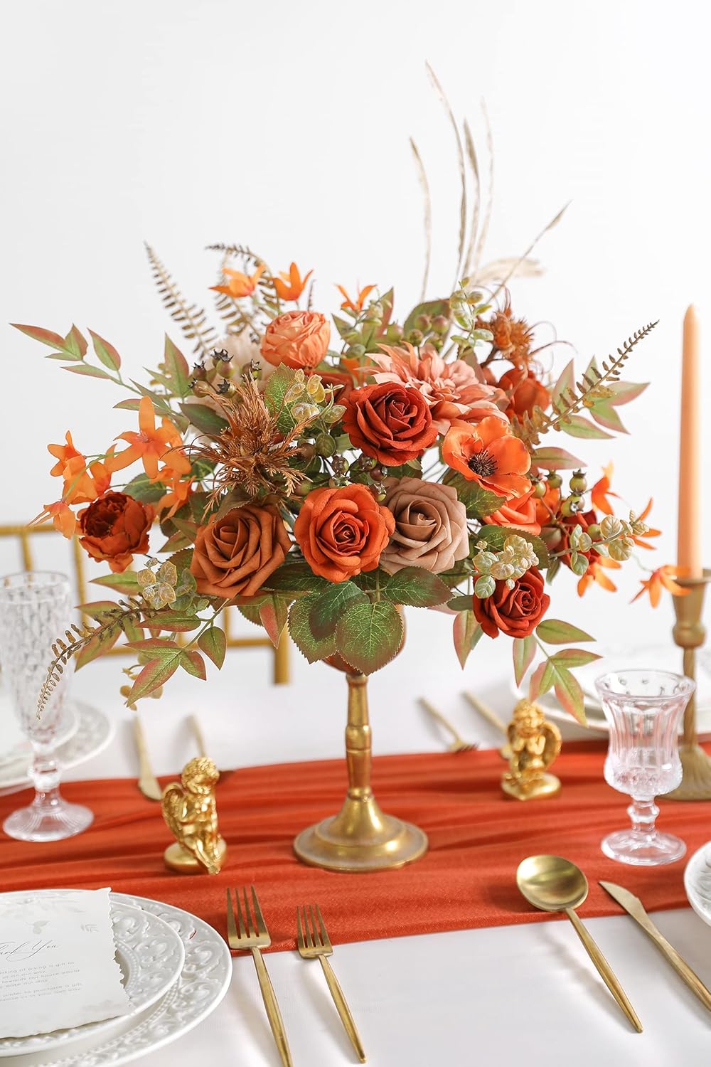 Serra Flora Artificial Greenery Stems Box Set,(Pack of 44pcs) with 7 Kinds of Faux Greenery Picks Filler for DIY Bridal Bouquets Wedding Floral Arrangement Table Centerpieces