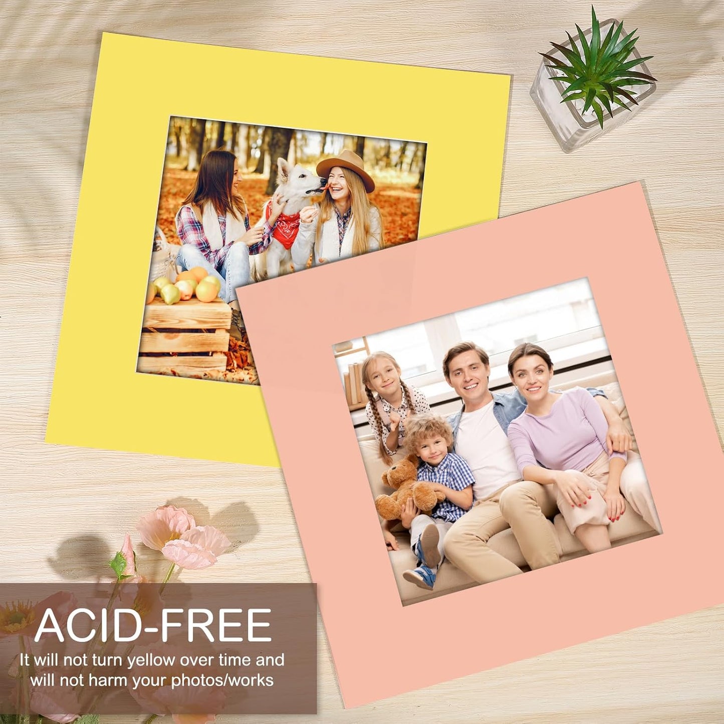 15 Pack 12x12 Picture Mats, Mixed Colors Frame Mattes for 8x8 Pictures Photo Frame Mat Core Bevel Cut Mat Board Show Kit for Photos, Prints, Artworks