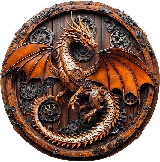Wooden Puzzles for Adults, Mechanical Dragon Wooden Jigsaw Puzzles for Adults, Wood Puzzles Adult, Unique Animal Shape, Gifts for Friends and Family, Wall Art Canvas Puzzle (L -13.4*13.3in -300 pcs)