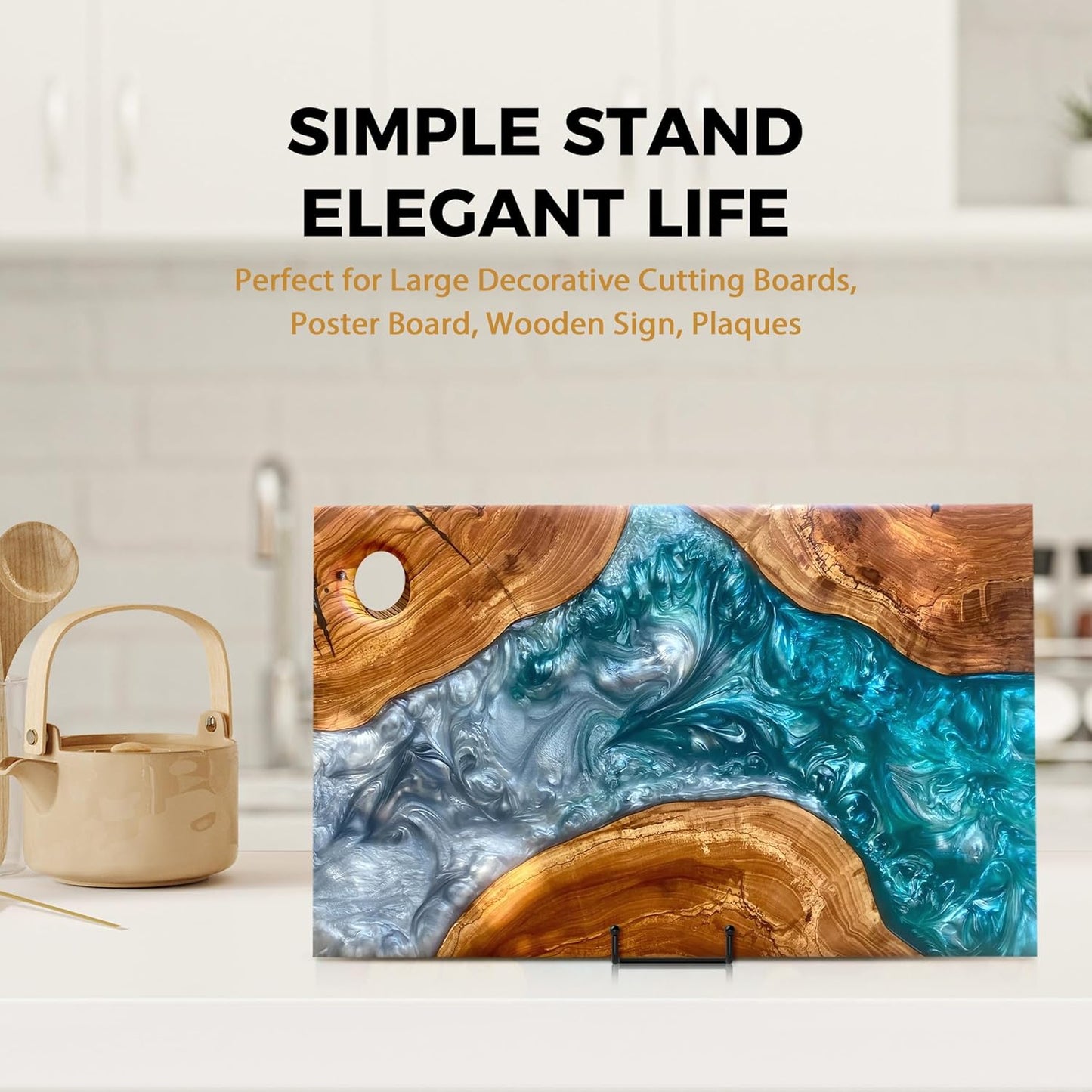 TR-LIFE 16 Inch Heavy Duty Plate Stand (2 Pack) - Metal Display Easel for Large Plates, Picture Frames, Signs, Posters, and Decorative Platters